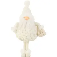 J-Line Kerstman cadeau tas textiel wit small