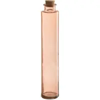 J-Line Fles kurk glas licht roze