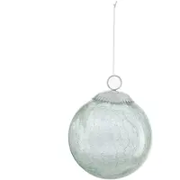 J-Line Kerstbal glas crackle mint medium