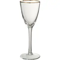 Jline Wijnglas witte wijn gouden rand glas transparant/goud