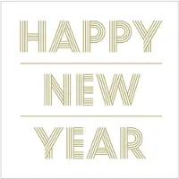 Jline Pak 20 servetten happy newyear papier wit/goud large