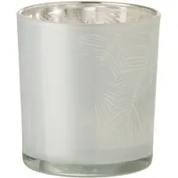 J-Line Theelichthouder blad glas wit small