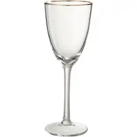 Jline Wijnglas rode wijn gouden rand glas transparant/goud