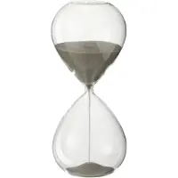 J-Line Zandloper deco glas/zand grijs medium