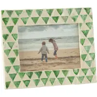 J-Line Fotokader nuye schelpen/mdf groen 12x17cm