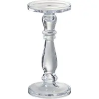 Hortus Kandelaar/kaarshouder leti glas transparant m 13x13x27,5 cm Jolipa