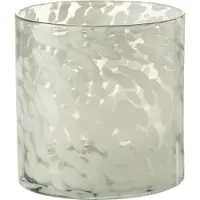 J-Line Windlicht spikkel glas grijs/wit medium