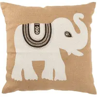 J-Line Kussen olifant textiel naturel/wit large
