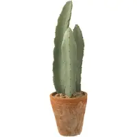 J-Line Cactus 3 stuks in pot - kunststof - groen - 47 cm