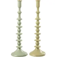 J-Line Kandelaar aluminium groen assortiment van 2
