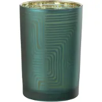 J-Line Windlicht zigzag glas groen large