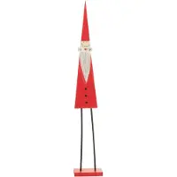 J-Line Kerstman op voet hout rood large