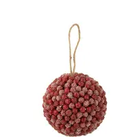 J-Line Bal hanger bessen glitters plastiek rood large