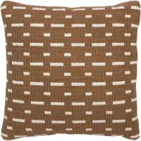 Jline Kussen lijnen outdoor polyester bruin/wit