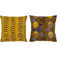 Jline Kussen patroon golven/cirkels stof mix assortiment van twee