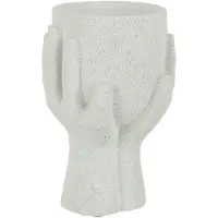 J-Line Bloempot handen cement wit small