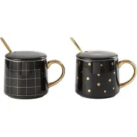 Jline Tassen amelie porselein zwart assortiment van 2