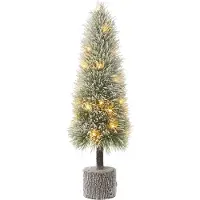J-Line Kerstboom b+led kunststof sneeuw groen large