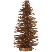 J-Line Kerstboom decoratief glitter hout bruin small