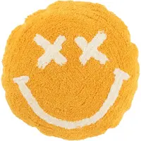 Jline Kussen smiley getuft katoen oranje/wit