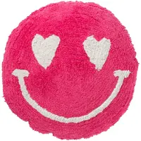 J-Line sierkussen katoen roze/wit - 45 cm - 15 cm