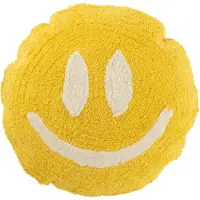 Jline Kussen smiley getuft katoen geel/wit