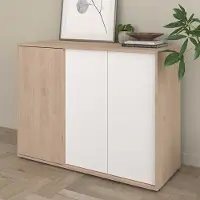 Parisot Dressoir Owen - 110x40x83cm - 3 deuren - eikdecor/wit