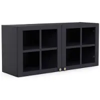 CBA Wandkast Chester - 120x37x55cm - 2 deuren in glas - indigo