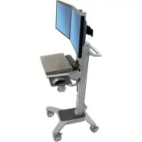 Ergotron Neo-Flex Dual WideView 24-194-055 computertrolley, voor 2 monitoren, tot 45,4", tot 20,9 kg, in hoogte verstelbaar, VESA, grijs