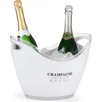 Relaxdays Champagnekoeler, Flessenkoeler, Wit