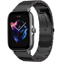 Strap-it Metalen bandje geschikt voor Xiaomi Amazfit Bip / Bip Lite / Bip S / Bip U / Bip U Pro / Amazfit GTS / GTS 2 / GTS 3 / GTS 4 - Mini bandje staal metalen bandje staal - Zwart