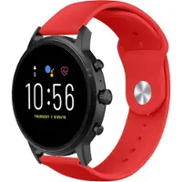 Strap-it Siliconen sport bandje - geschikt voor Fossil Gen 5 / Gen 5e 44mm / Gen 6 44mm - rood