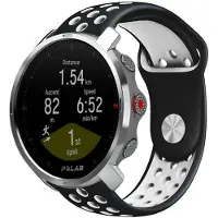 Strap-it Siliconen sport bandje - geschikt voor Polar Grit X / Grit X Pro / Vantage M / M2 / M3 / V3 - zwart/wit