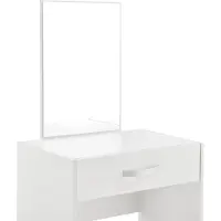 En.casa Kaptafel met krukje en spiegel make up tafel 132x63x39 cm wit