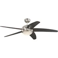 WESTINGHOUSE LED plafondventilator Bendan, chroom/hout, stil dimbaar, hout donker, Woon-/ Eetkamer, Hout, Modern