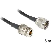 DeLOCK WiFi-antenne Aansluitkabel [1x N-stekker - 1x N-bus] 6 m Zwart