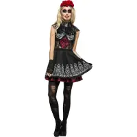 Smiffys Fever Day Of The Dead Kostuum Dames - Maat S