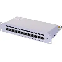 Lanberg Patchpaneel 25,40cm (10"), 12 poort 1U, cat.6, grijs, Server accessoires, Grijs