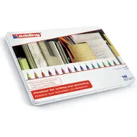 Edding 55 fineliner in metalen doos 16 stuks (0,3 mm rond)