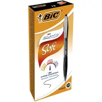 BIC Atlantis Soft balpen zwart (12 stuks)