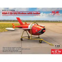 ICM Modelbouwpakket Militaire voertuigen - 48400 Q-2A (KDA-1) Firebee with trailer (1 airplane and trailer) Plastic - 1:48 - Modelbouw