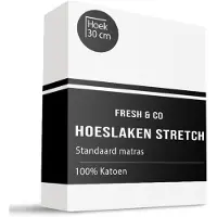 Fresh & Co Hoeslaken - Katoen Jersey Stretch - Taupe 100/120 x