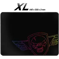 Spirit DARSKULL XL Gaming Muismat - Bureau Onderlegger - 44x33 cm - Micromesh Oppervlak - Antislip Onderkant - Gestikte Randen - Zwart