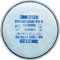 3M Rond deeltjesfilter met actieve kool, type P2R 2128, conform EN143, geschikt voor artikelnummers 370675 / -680 / -690 - 2128