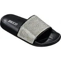 Beco badslippers met rhinestones dames EVA zwart