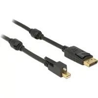 DeLOCK Mini DisplayPort (met schroef) - DisplayPort kabel - versie 1.2 (4K 60 Hz) / zwart - 2 meter