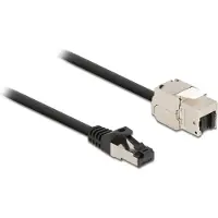 DeLOCK Cable RJ45 plug to Keystone Module RJ45 jack Cat.6A 50 cm black