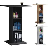 Hioshop Bofus kantoor wandkast met tafelblad 3 planken zwart.