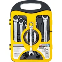 Bgs Spanner, Ratelring steeksleutelset SW 8 - 19 mm 7 stuks. (12 mm, 19 mm, 8 mm, 13 mm, 17 mm, 14 mm, 10 mm)