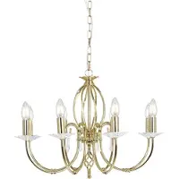 Elstead Lighting LED Kroonluchter | 8X E14 Max 60W | Dimbaar | Polished Brass